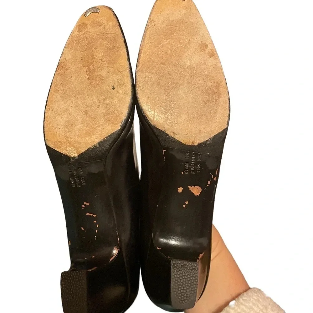SALVATORE FERRAGAMO VINTAGE BLACK LEATHER HEELS